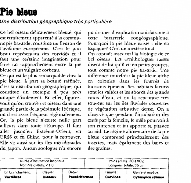 Prévisualisation du document Pie bleue:Une distribution géographique très particulière.