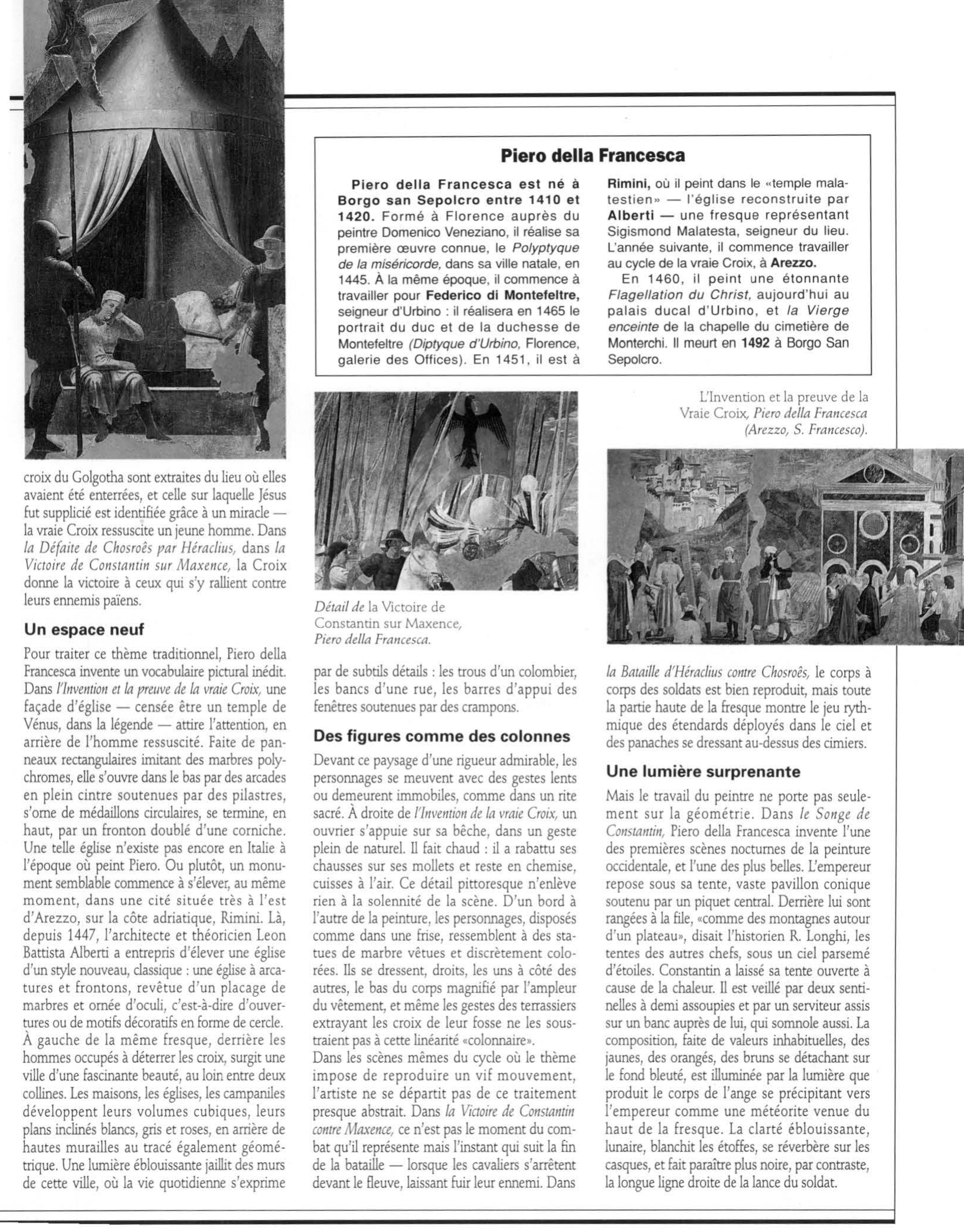 Prévisualisation du document Piero della Francesca peint les fresques d'Arezzo : LA LÉGENDE DE LA VRAIE CROIX
