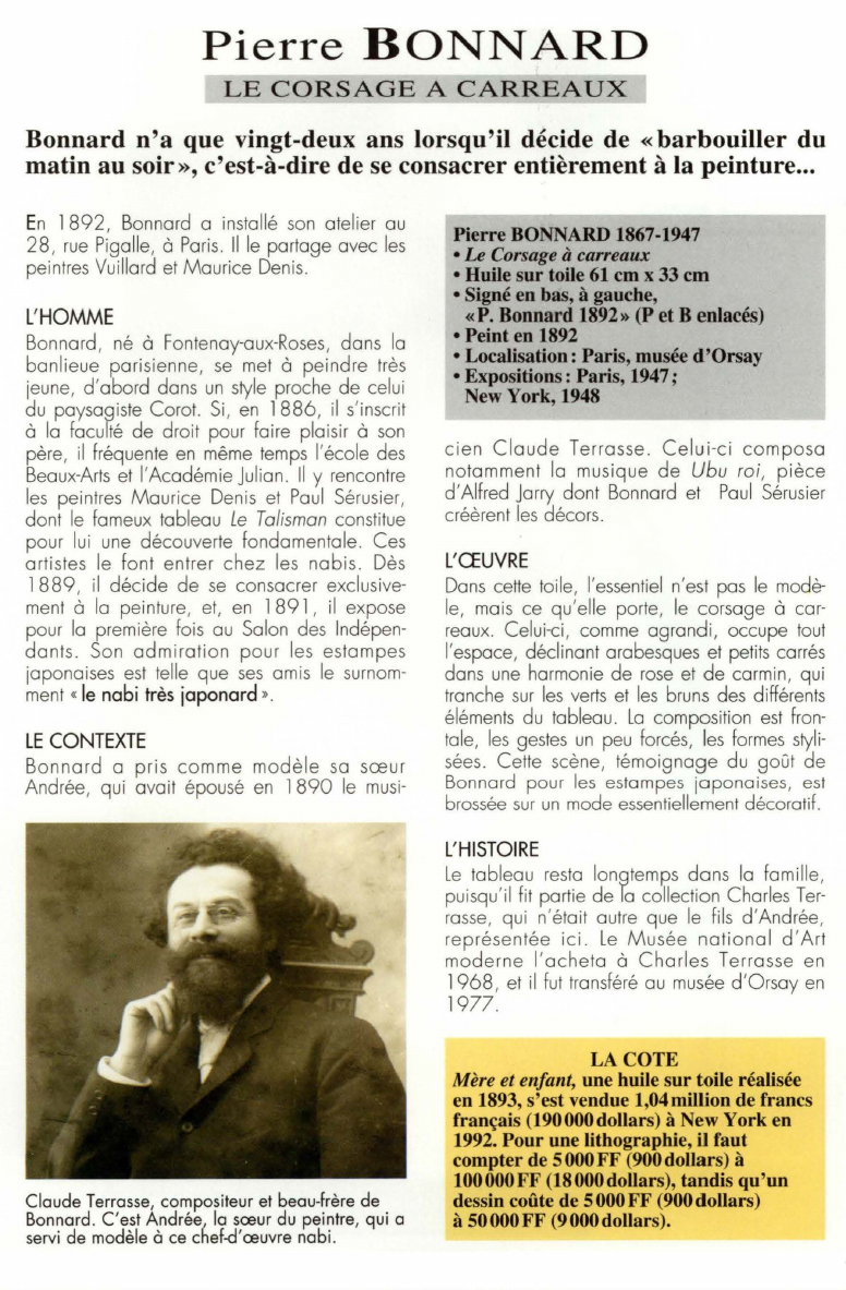 Prévisualisation du document Pierre BONNARD:LE CORSAGE A CARREAUX.