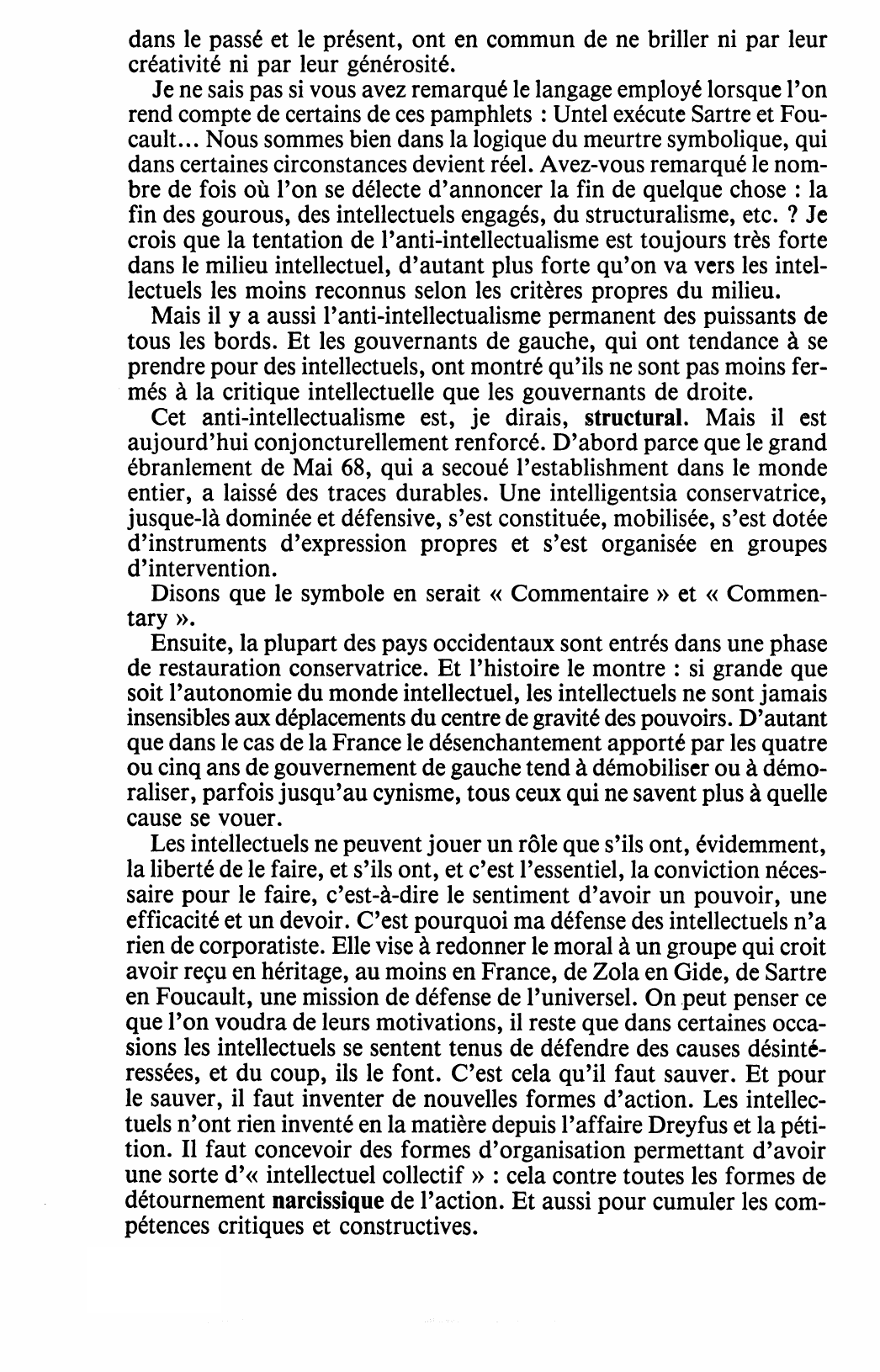 Prévisualisation du document Pierre BOURDIEU, Le Nouvel Observateur, 12 au 18 septembre 1986, «Les grandes causes, ça existe encore ? »