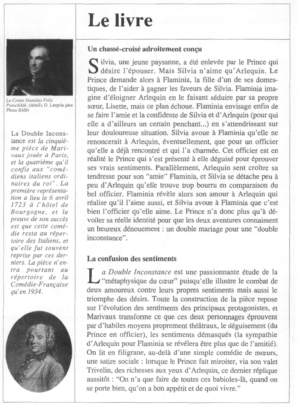 Prévisualisation du document Pierre Carlet de Chamblain de MARIVAUX : La Double Inconstance