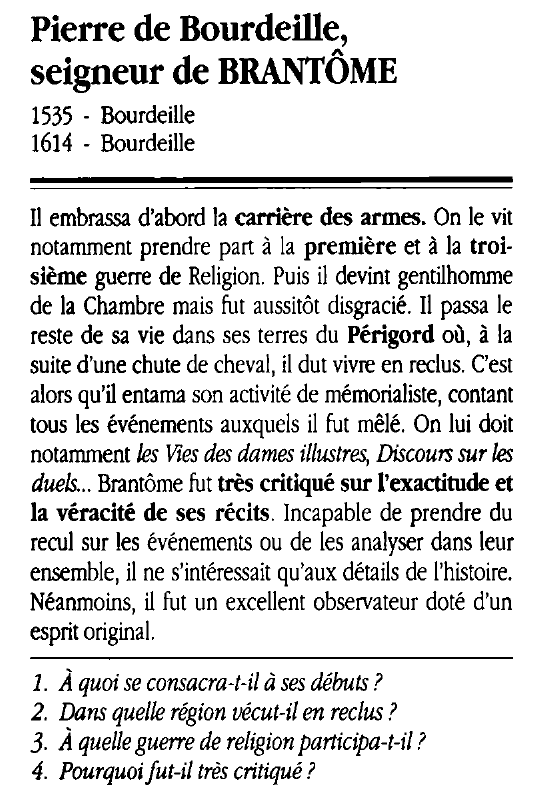 Prévisualisation du document Pierre de Bourdeille, seigneur de BRANTÔME