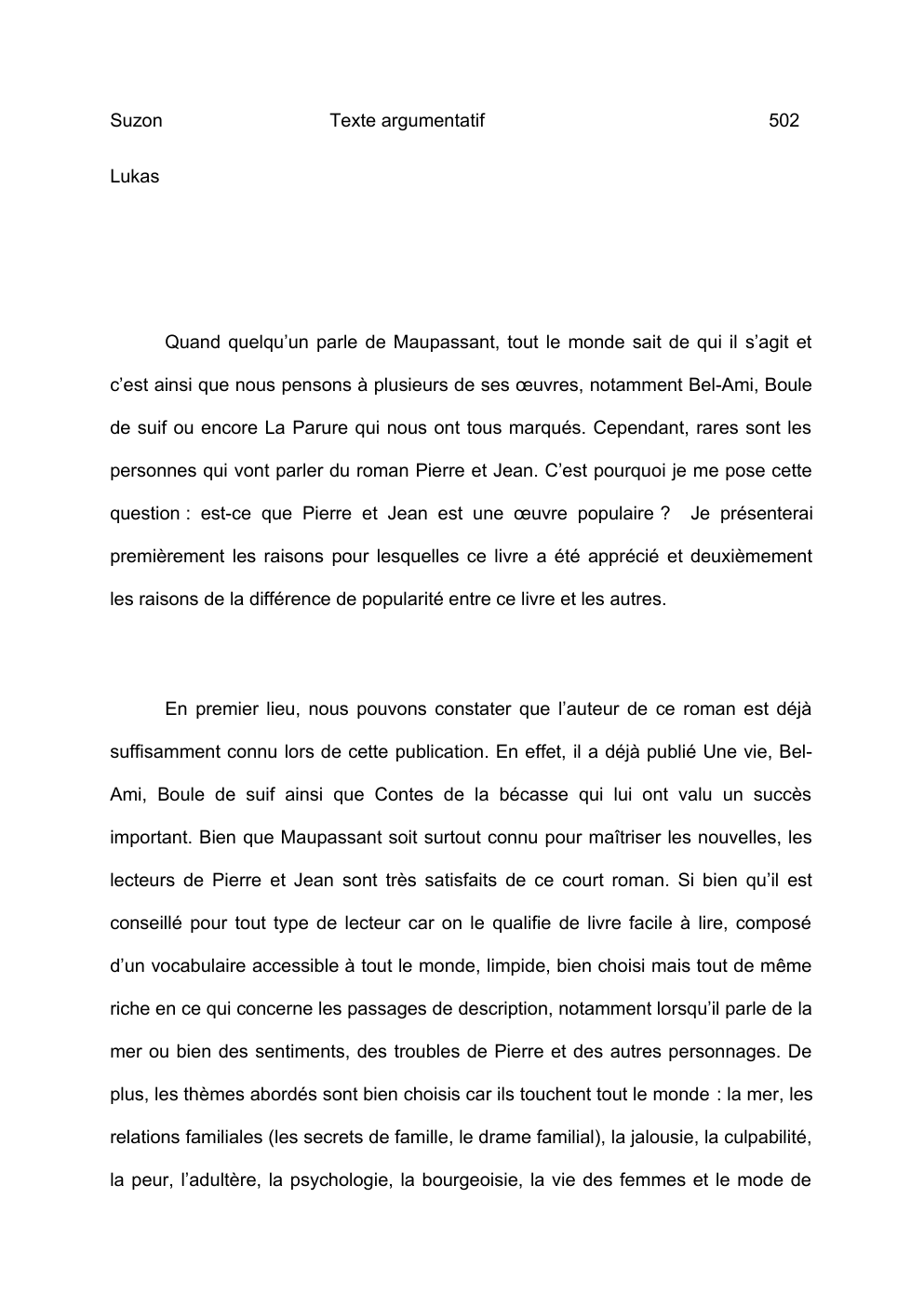 Prévisualisation du document Pierre et Jean de Maupassant: oeuvre populaire