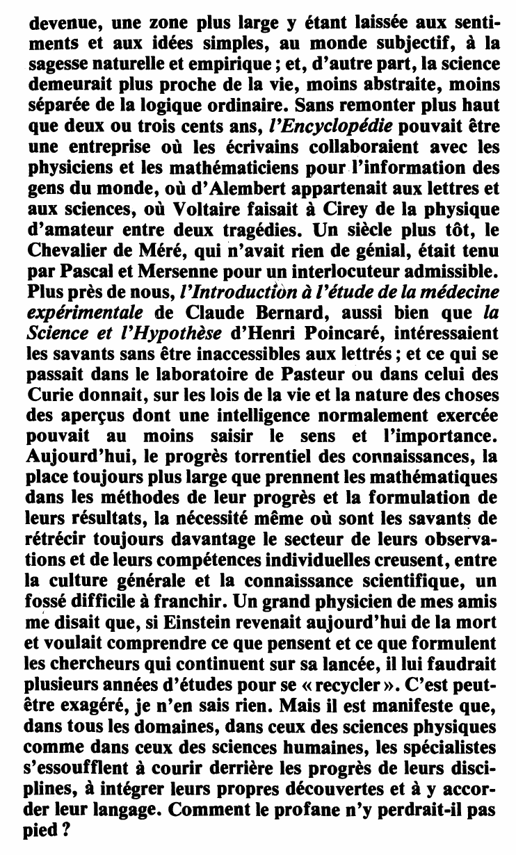 Prévisualisation du document Pierre-Henri SIMON, Questions aux savants, 1969 (Résumé)