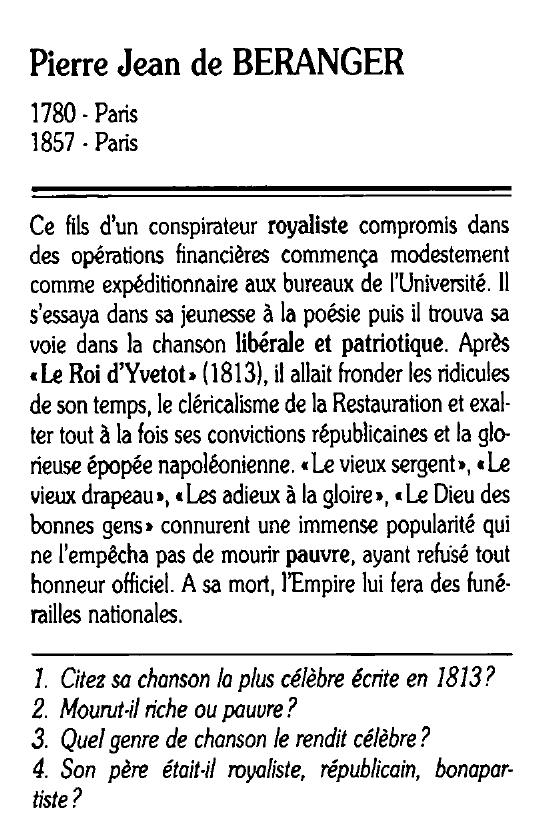 Prévisualisation du document Pierre Jean de BERANGER