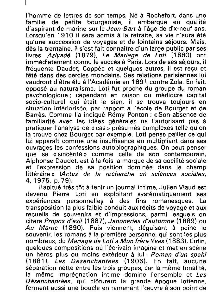Prévisualisation du document Pierre Loti (1850-1923): un exotisme décadent