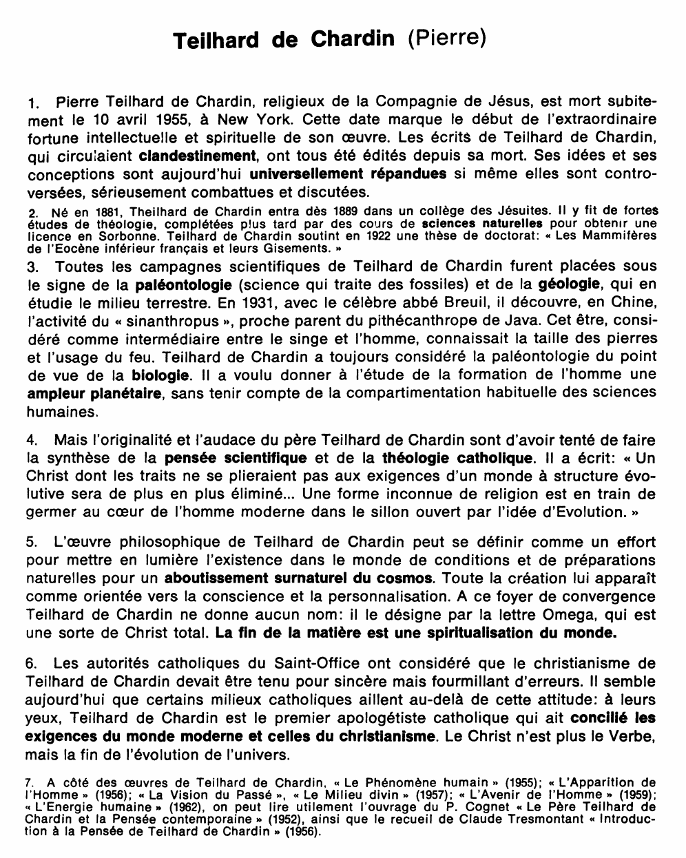 Prévisualisation du document Pierre Teilhard de Chardin