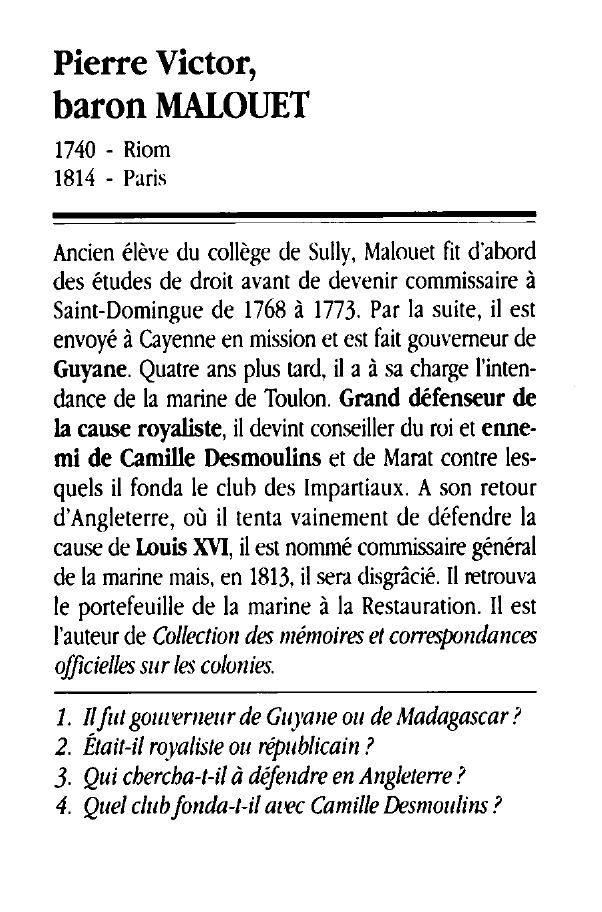 Prévisualisation du document Pierre Victor, baron MALOUET