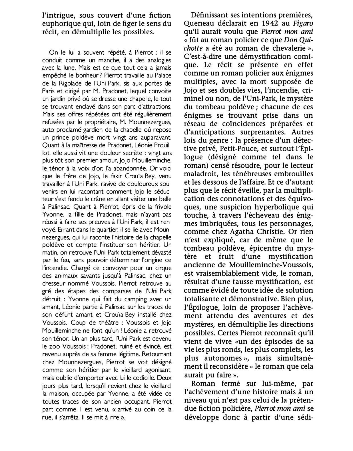 Prévisualisation du document PIERROT MON AMI. Roman de Raymond Queneau (résumé de l'oeuvre & analyse détaillée)