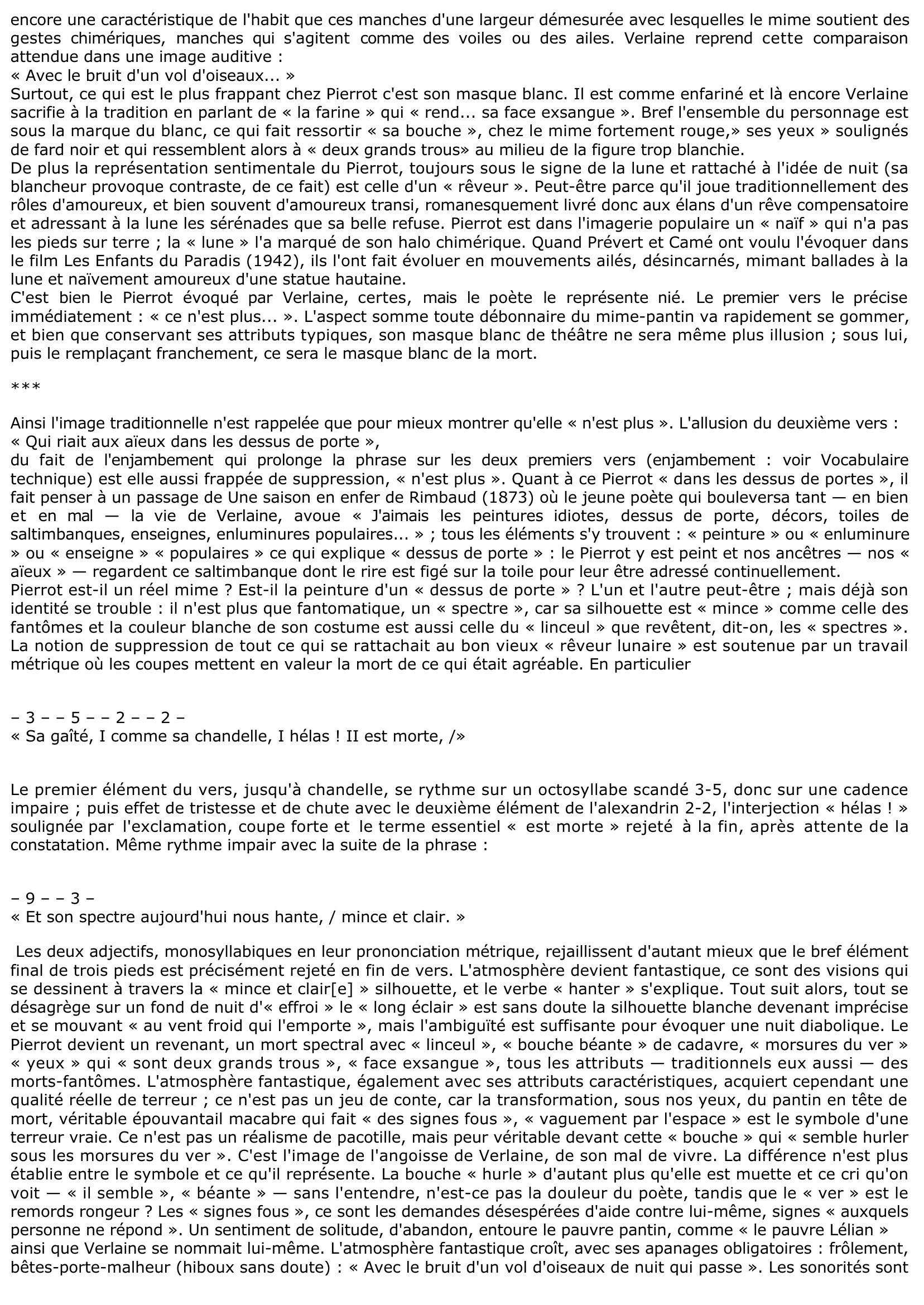 Prévisualisation du document Pierrot - VERLAINE, Jadis et Naguère