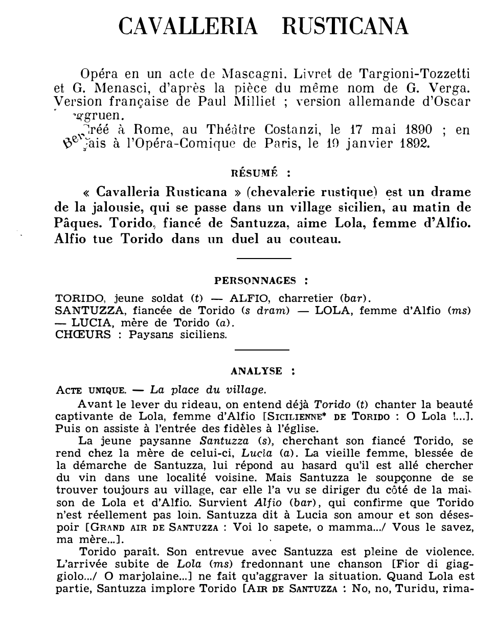 Prévisualisation du document Pietro MASCAGNI: CAVALLERIA RUSTICANA