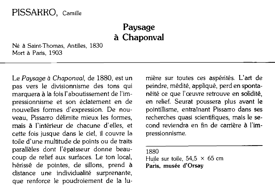 Prévisualisation du document PISSARRO, camille : Paysage à Chaponval