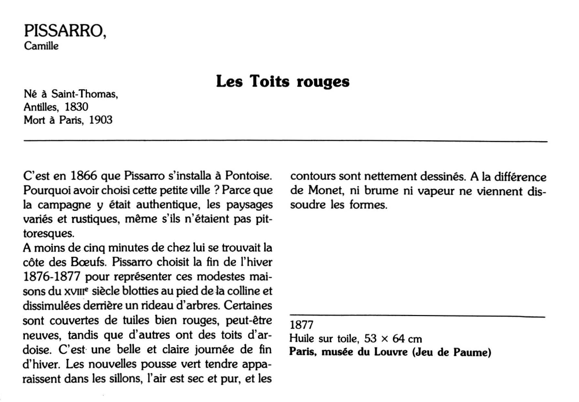 Prévisualisation du document PISSARRO, Les Toits rouges