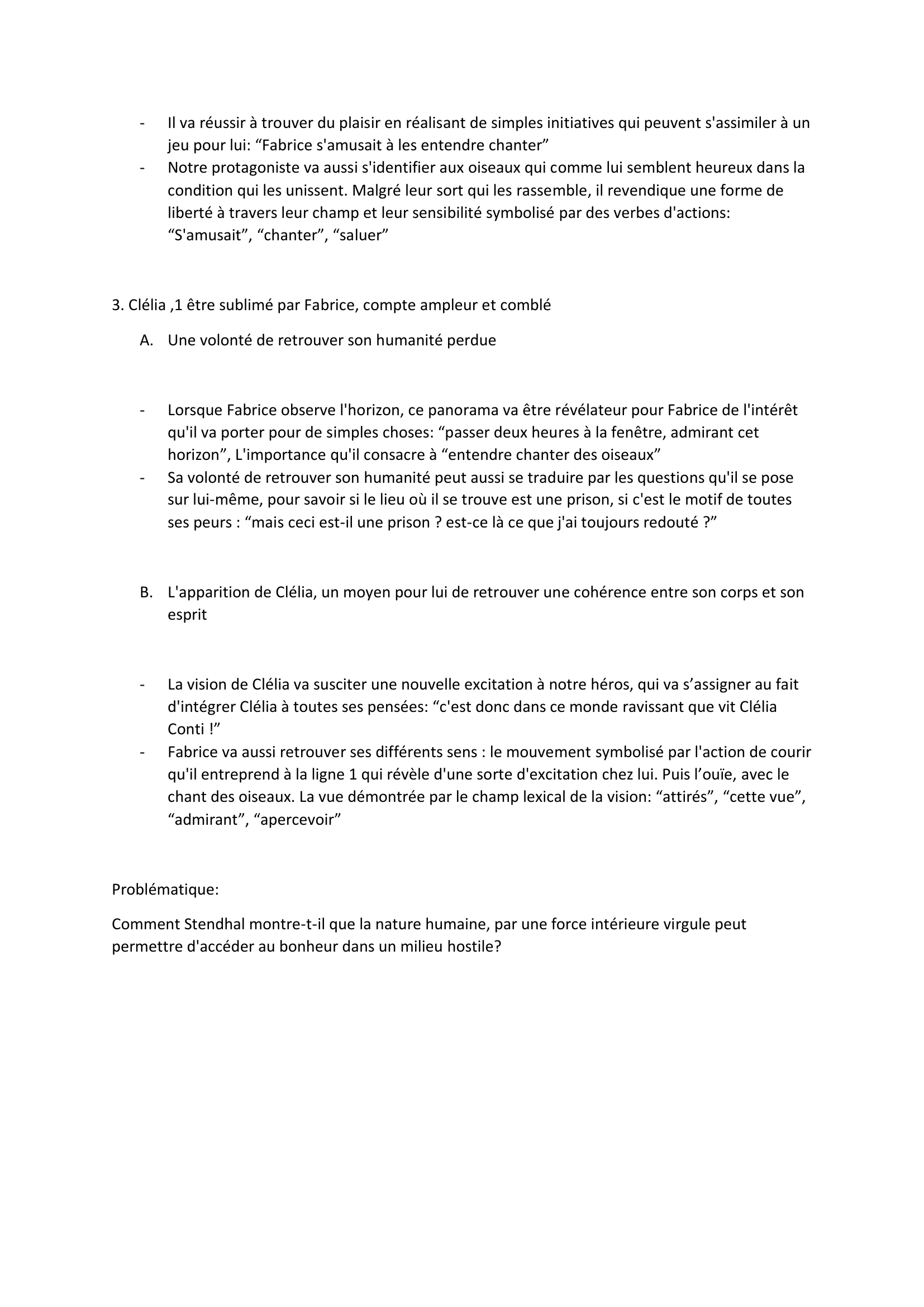 Prévisualisation du document Plan de commentaire Stendhal