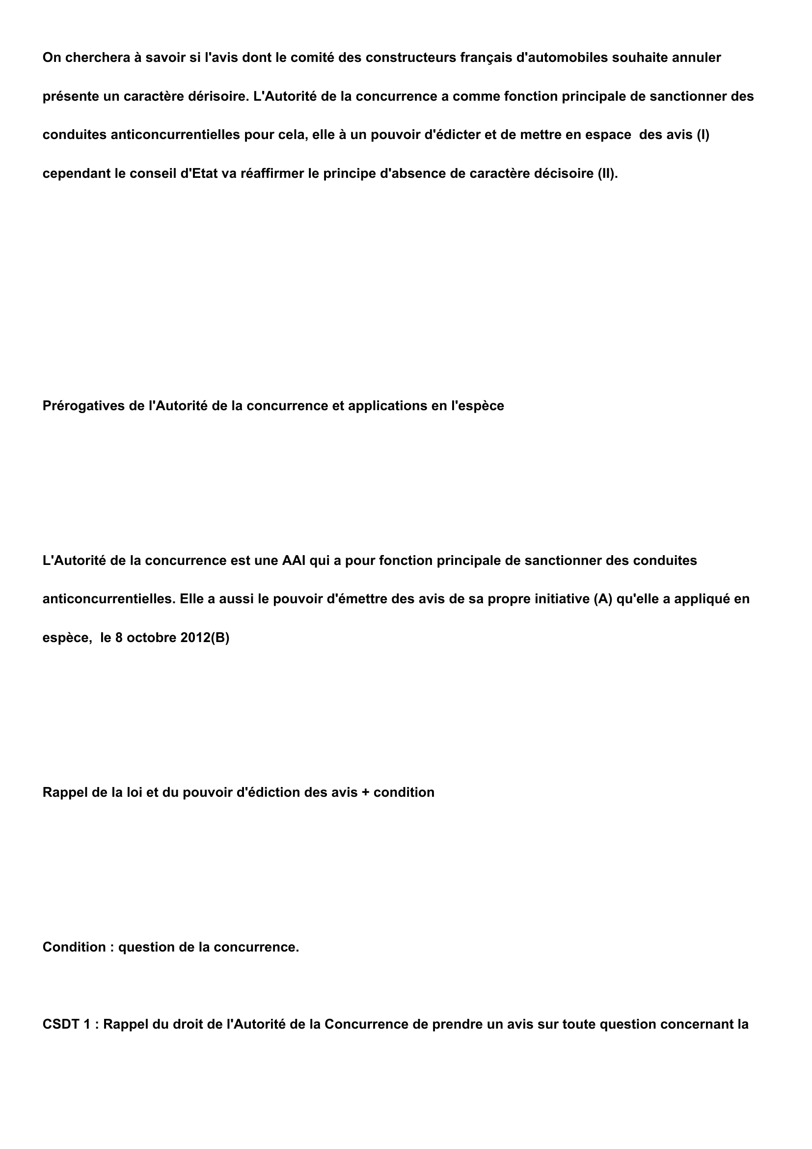 Prévisualisation du document Plan detaillé du commentaire d’arrêt :  Doc 5, CE 17 juillet 2013, Comité des constructeurs français d’automobiles.