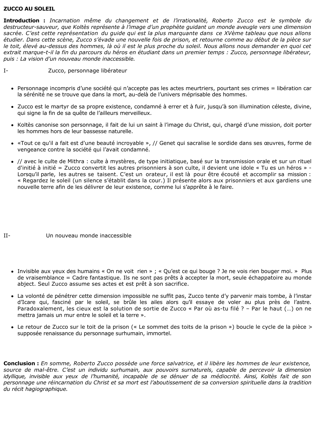 Prévisualisation du document Plan détaillé Roberto Zucco, Tableau XV: Zucco au soleil