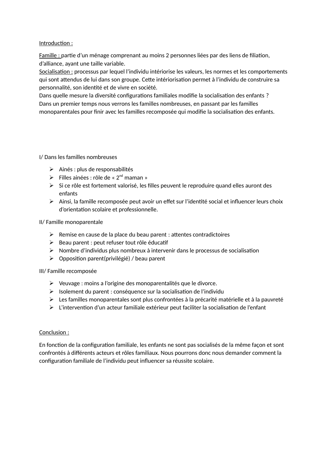 Prévisualisation du document Plan détaillé SES: la famille