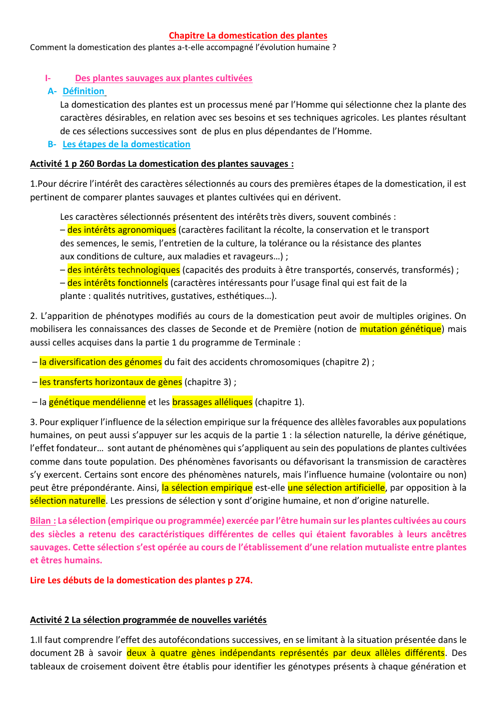 Prévisualisation du document plante domestiqué