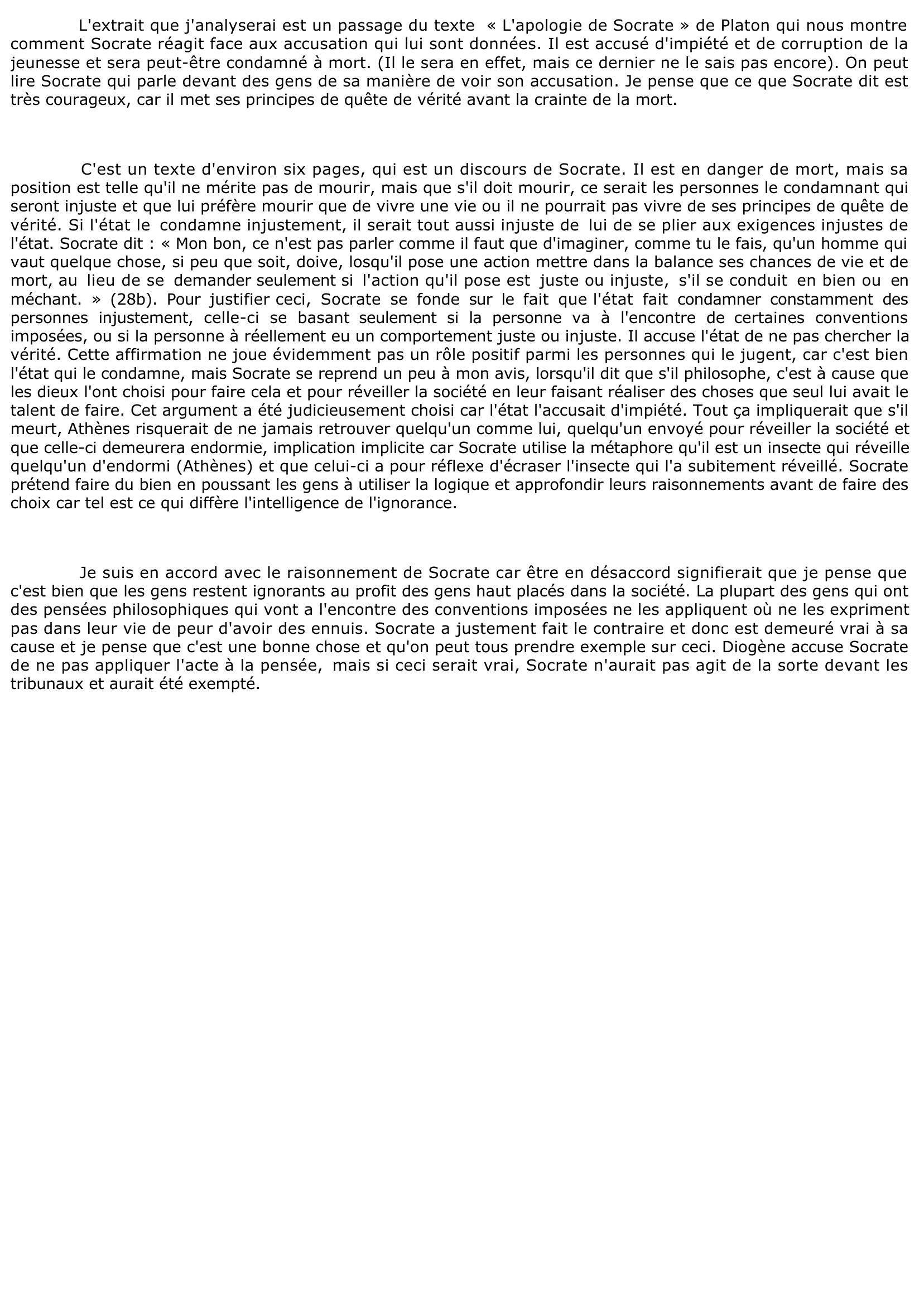 Prévisualisation du document 	PLATON : APOLOGIE DE SOCRATE (Résumé & Analyse)