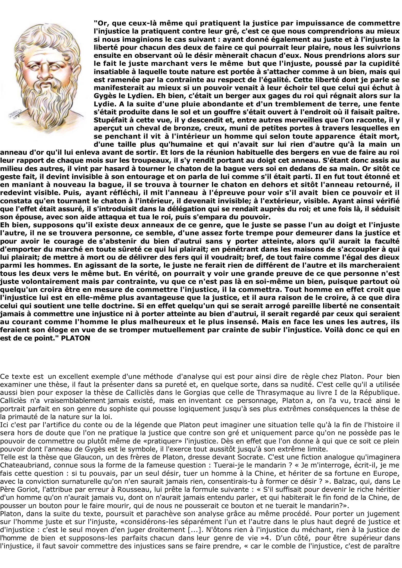 Prévisualisation du document Platon et Gygès le Lydien