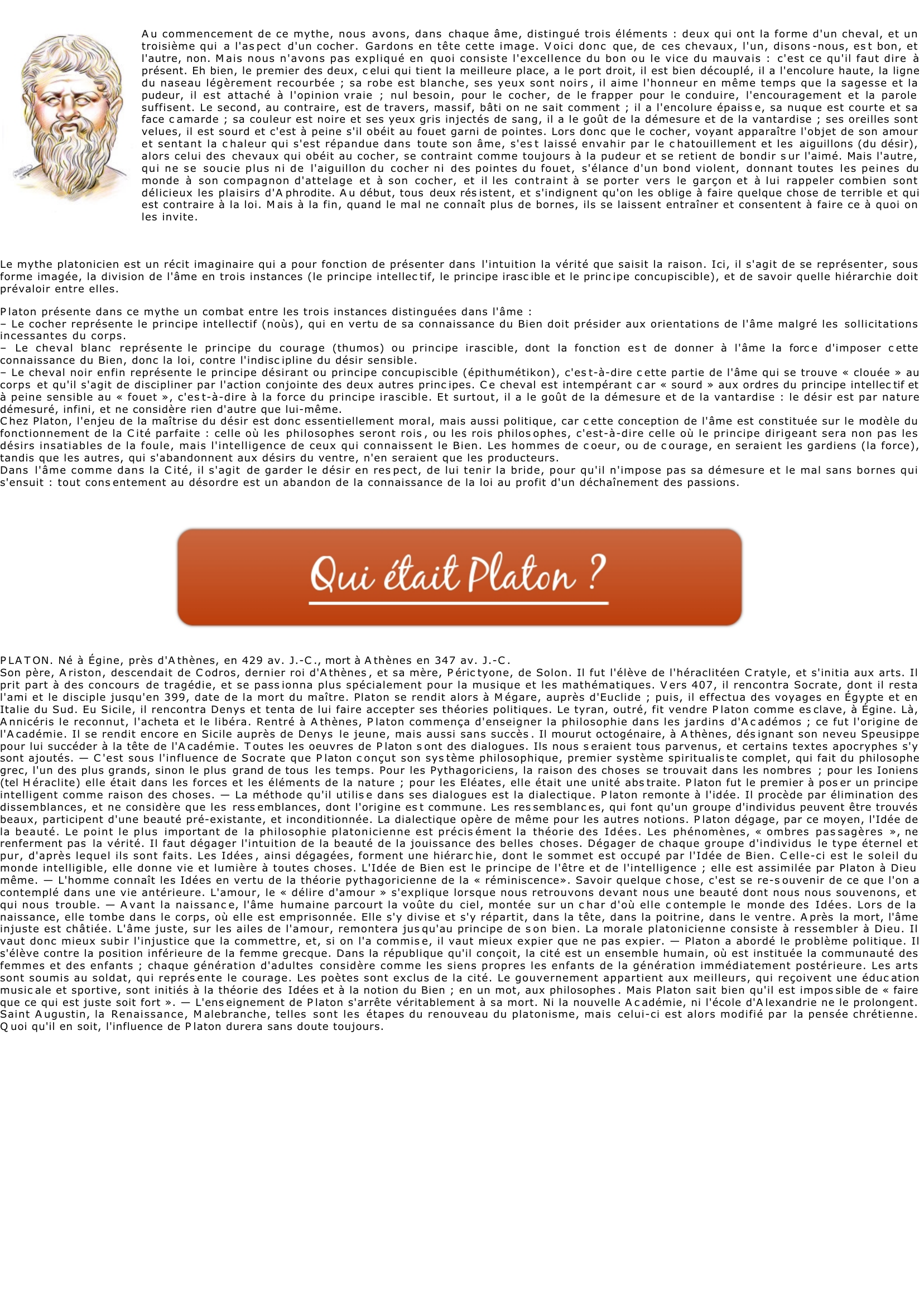 Prévisualisation du document Platon et les 3 instances de l'âme