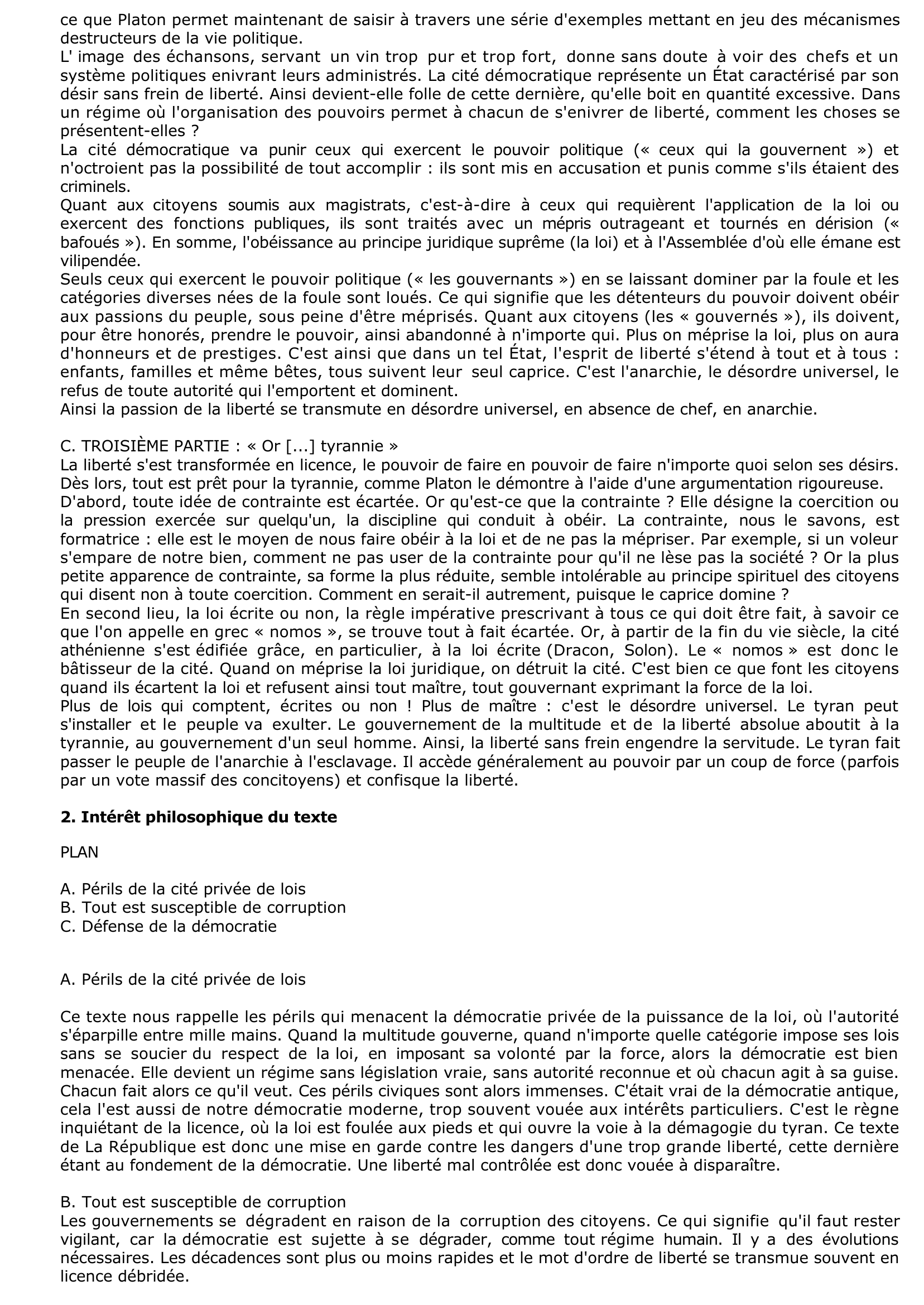Prévisualisation du document PLATON, La République, VIII, 562b sq. 1 (commentaire)