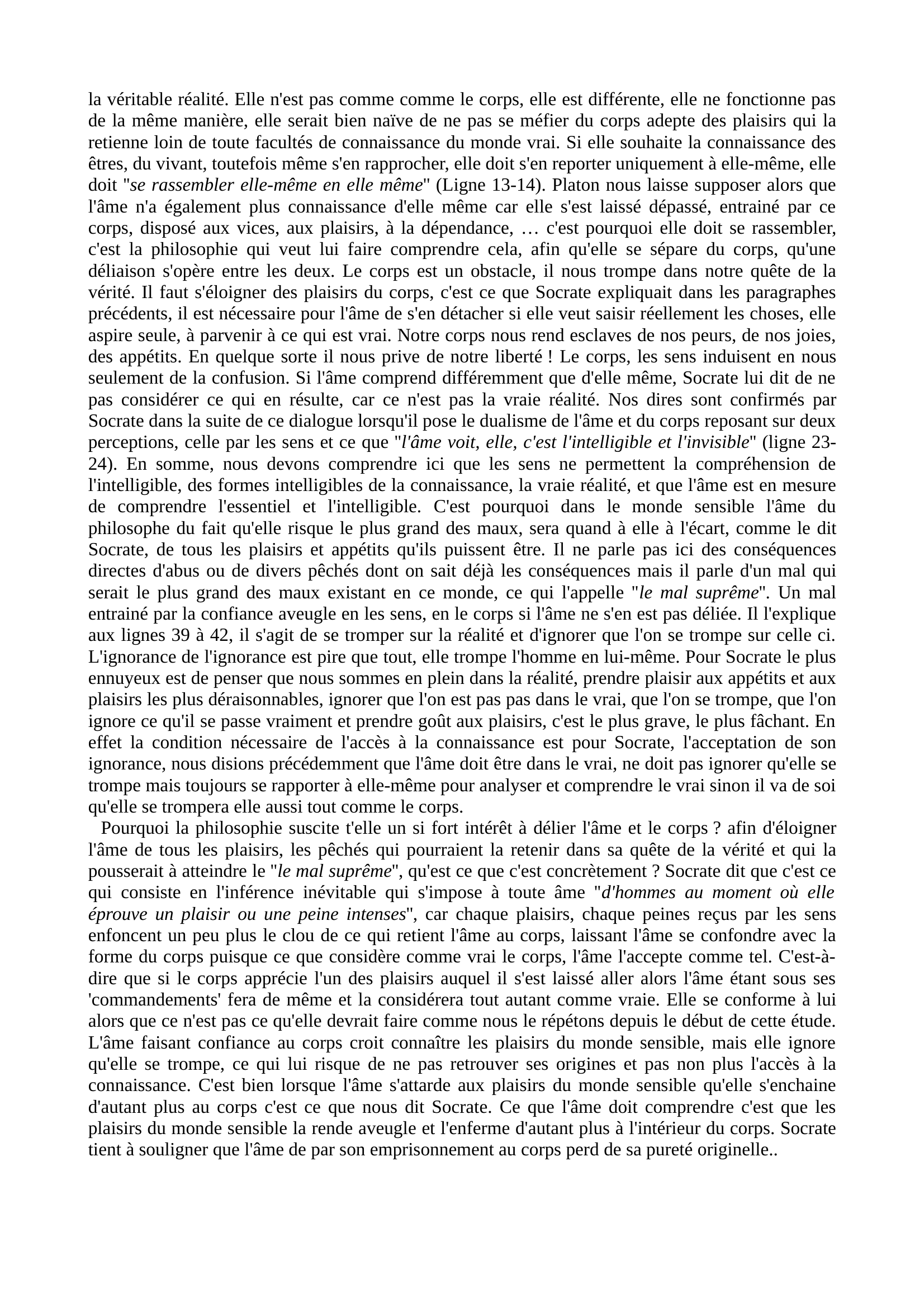 Prévisualisation du document Platon, Le Phédon, commentaire de texte 82d-83d