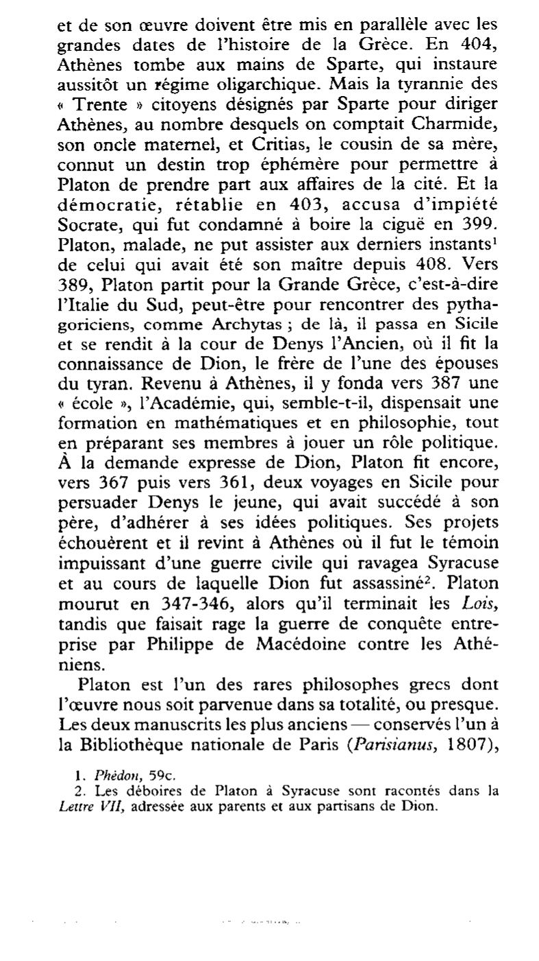 Prévisualisation du document PLATON : Ménon Phédon Phèdre Timée