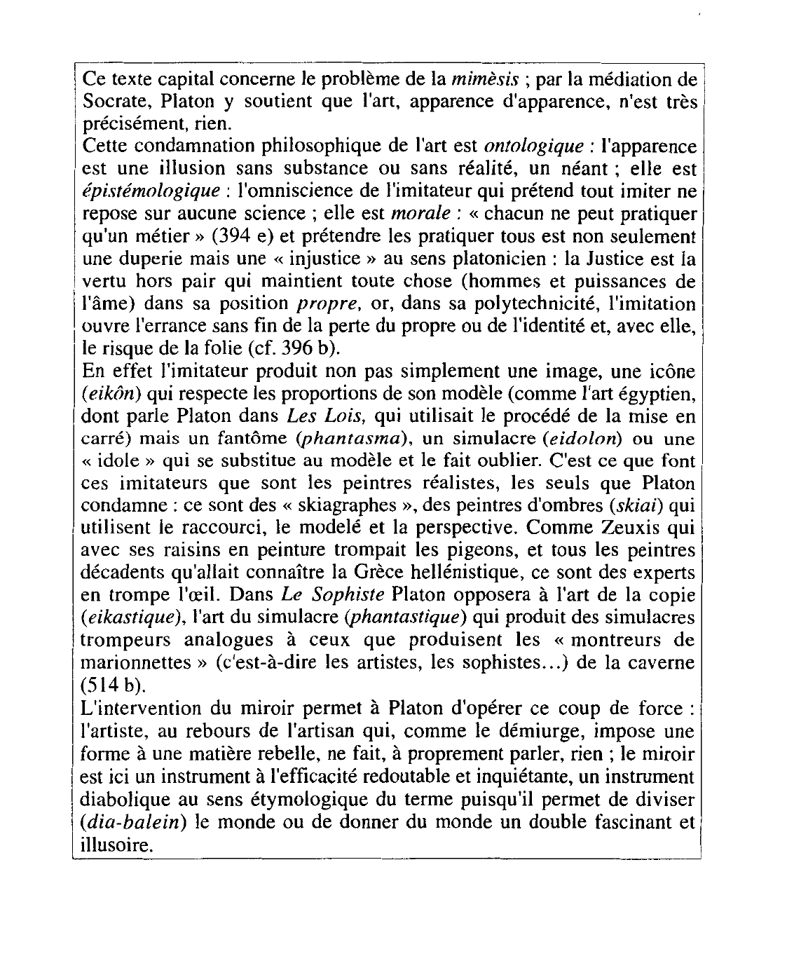 Prévisualisation du document Platon, République X, Garnier-Flammarion, 1966, p. 359 sq: Sophiste et artiste