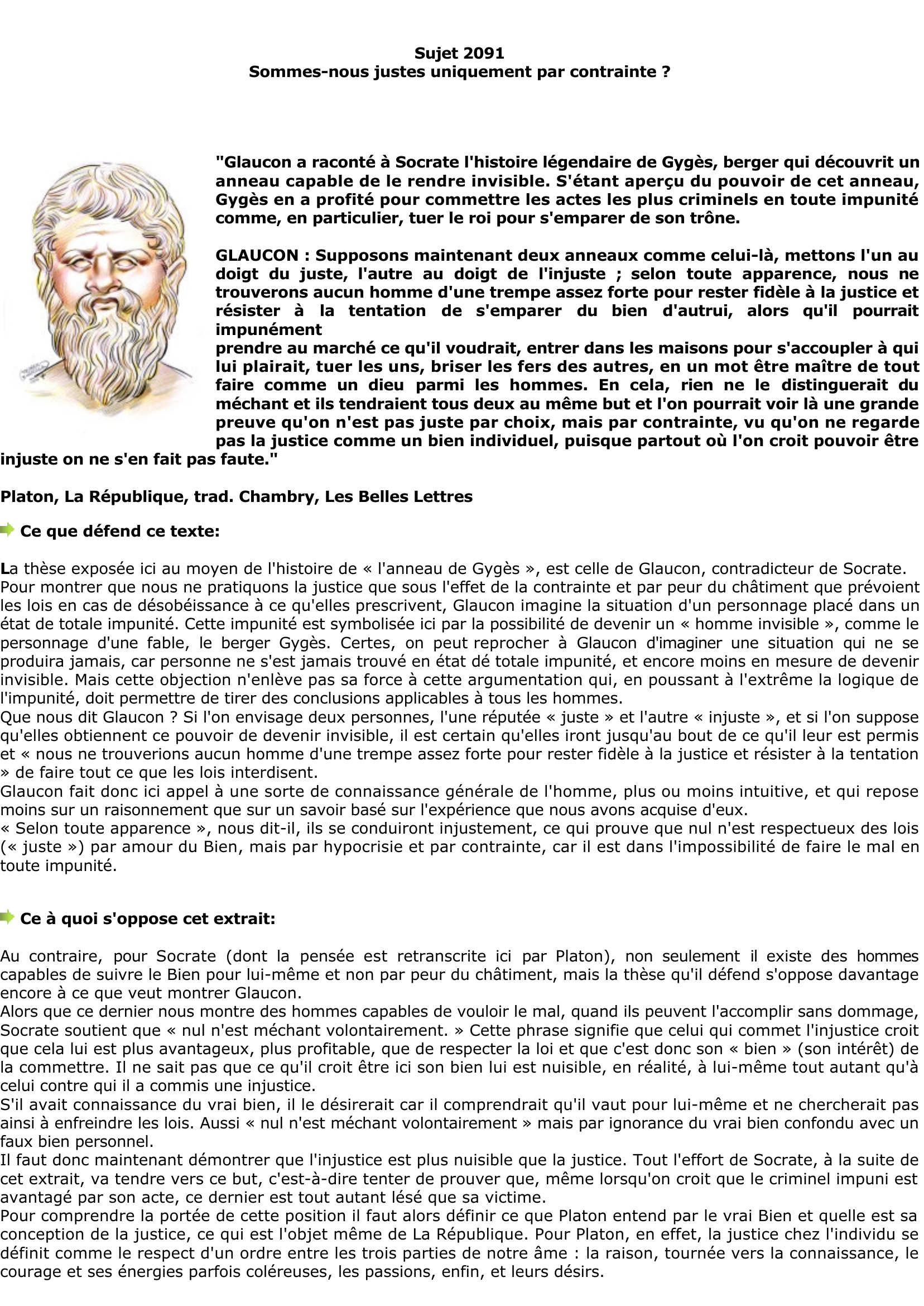 Prévisualisation du document Platon: Sommes-nous justes 

uniquement par contrainte ?