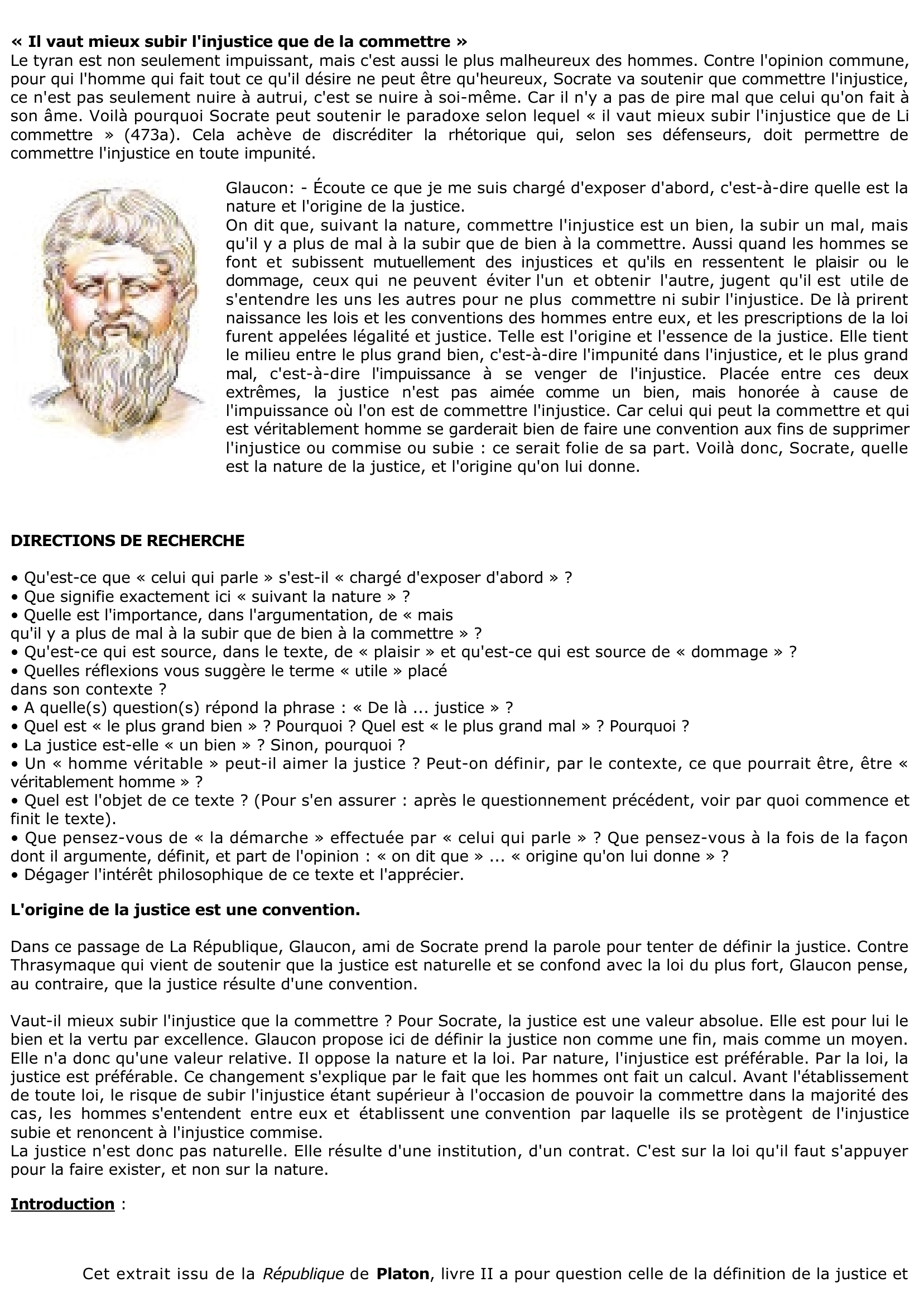Prévisualisation du document Platon vs Glaucon: De l'origine de la justice
