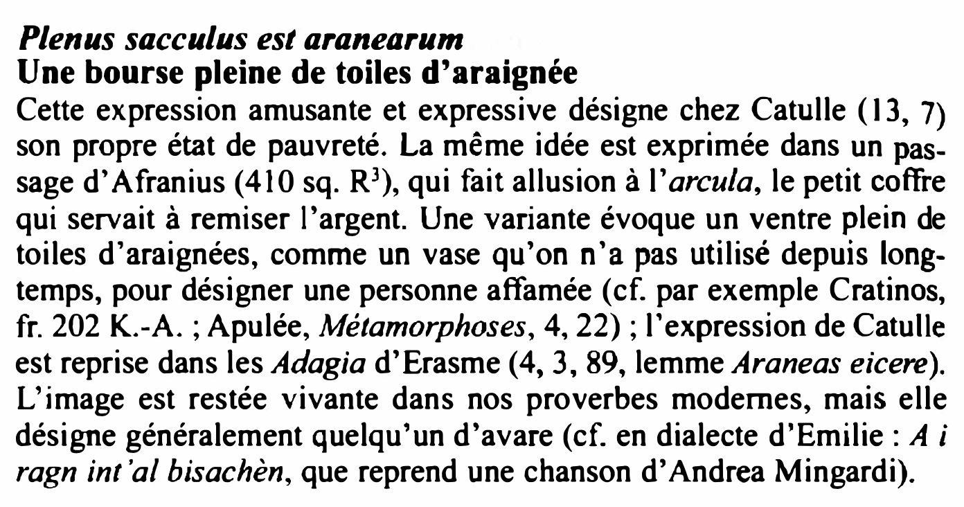 Prévisualisation du document Plenus sacculus est aranearum