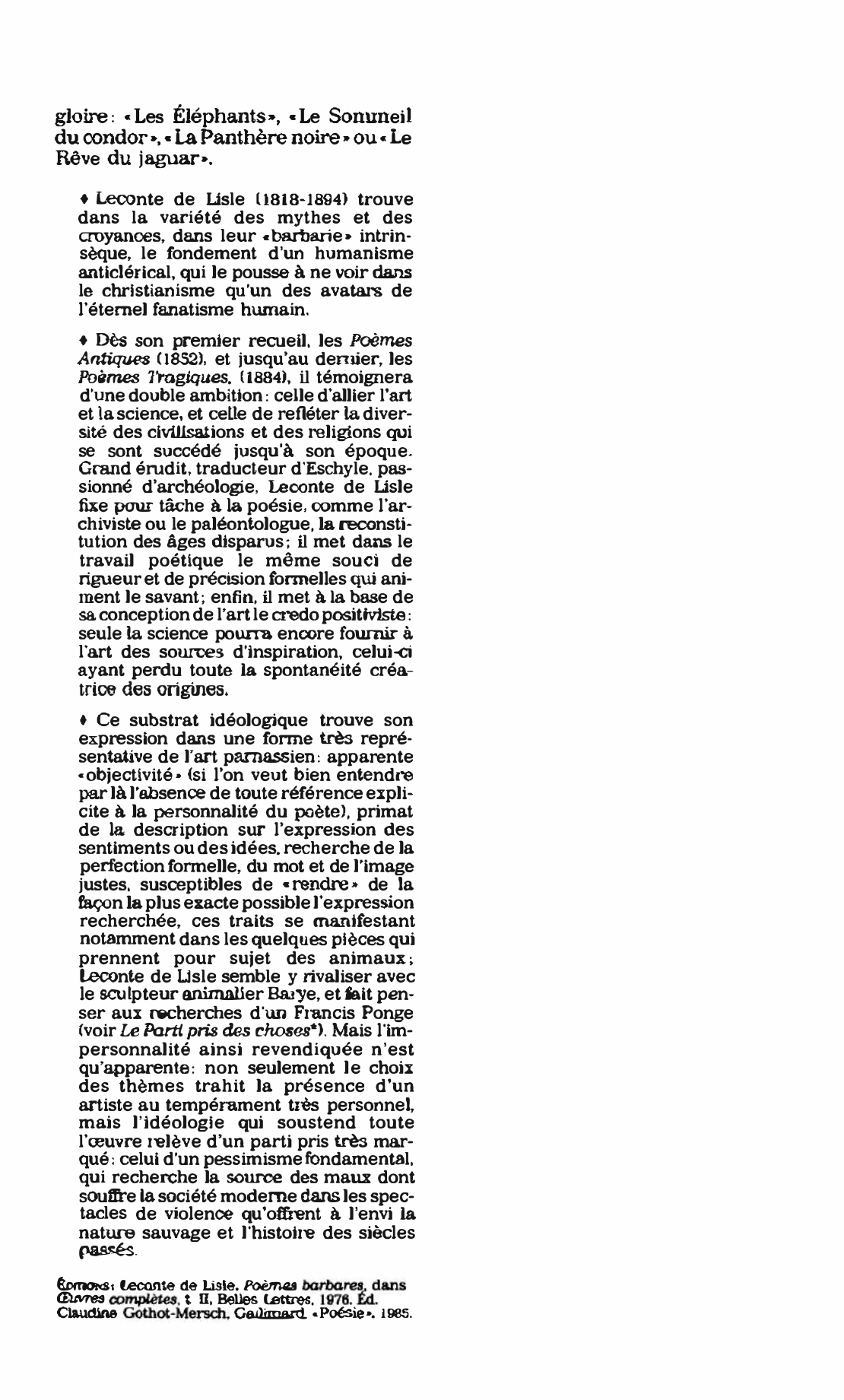 Prévisualisation du document POÈMES BARBARES de Leconte de Lisle : Fiche de lecture