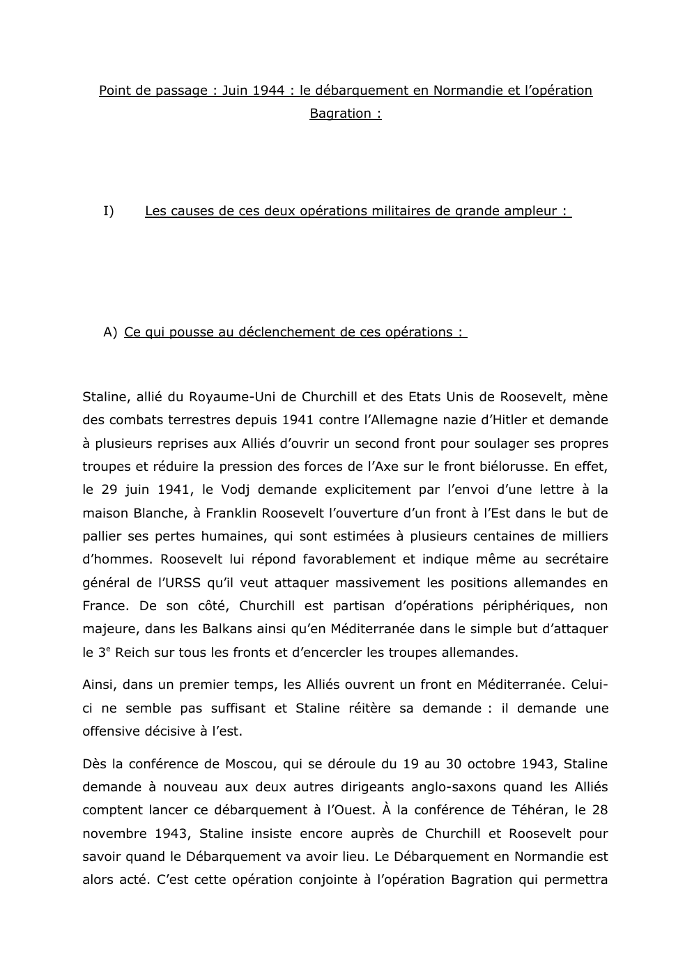 Prévisualisation du document Point de passage : Juin 1944 : le débarquement en Normandie et l’opération Bagration