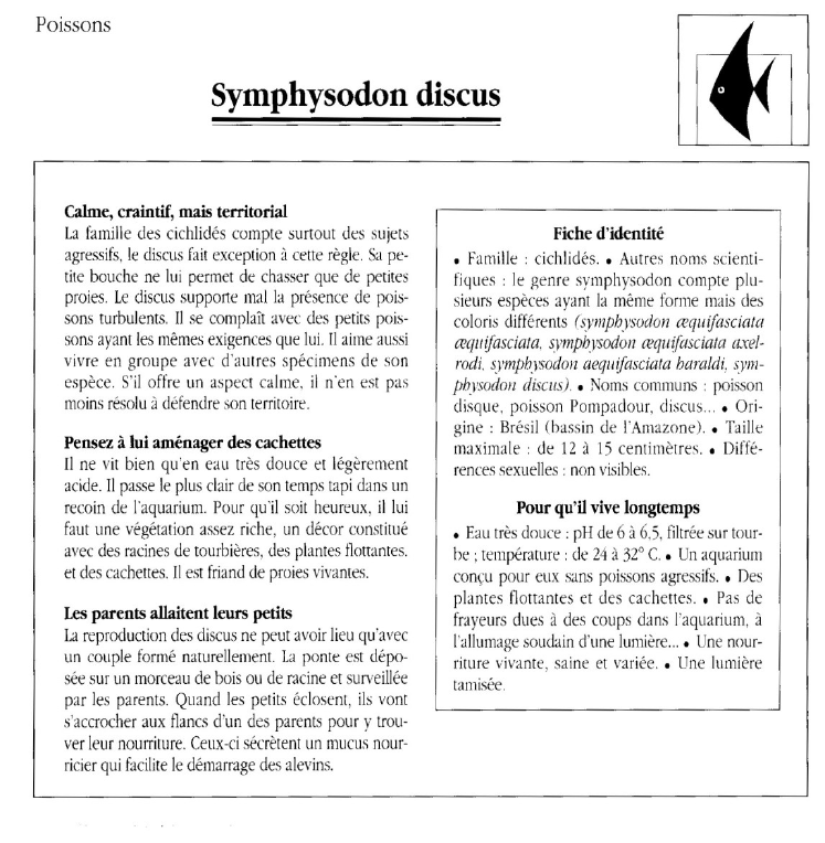 Prévisualisation du document Poissons:Symphysodon discus.