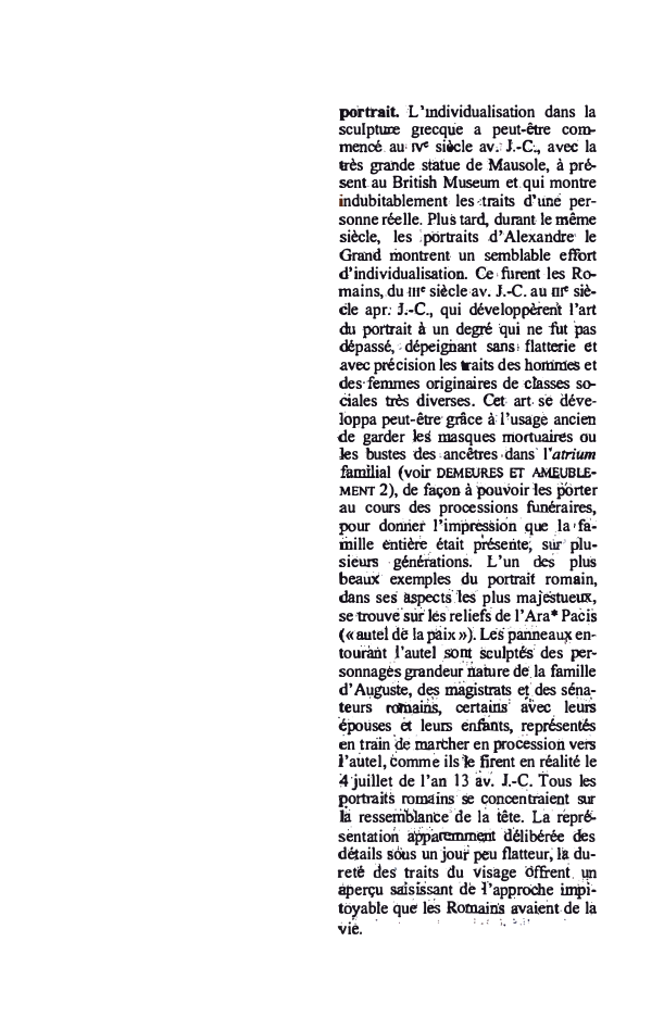 Prévisualisation du document poi:tiilit. :L 'mdividualisation dans la
sculpture grecque ,a peut-être com­
mencé. au,'IV" siècle av., l-C; avec' la
1rès grande .statue...