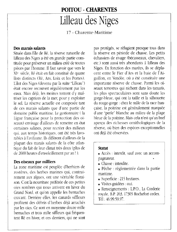 Prévisualisation du document POITOU - CHARENTESLilleau des Niges.