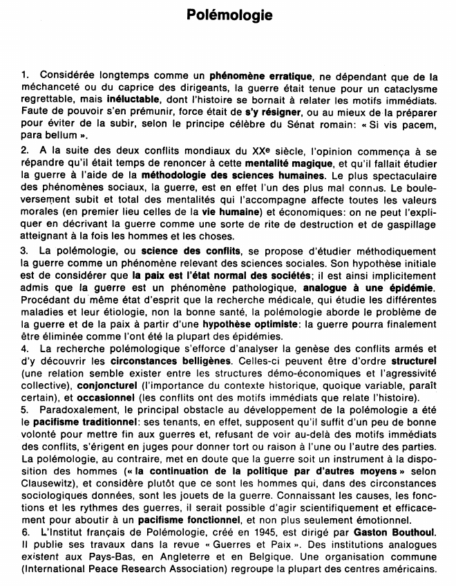 Prévisualisation du document Polémologie