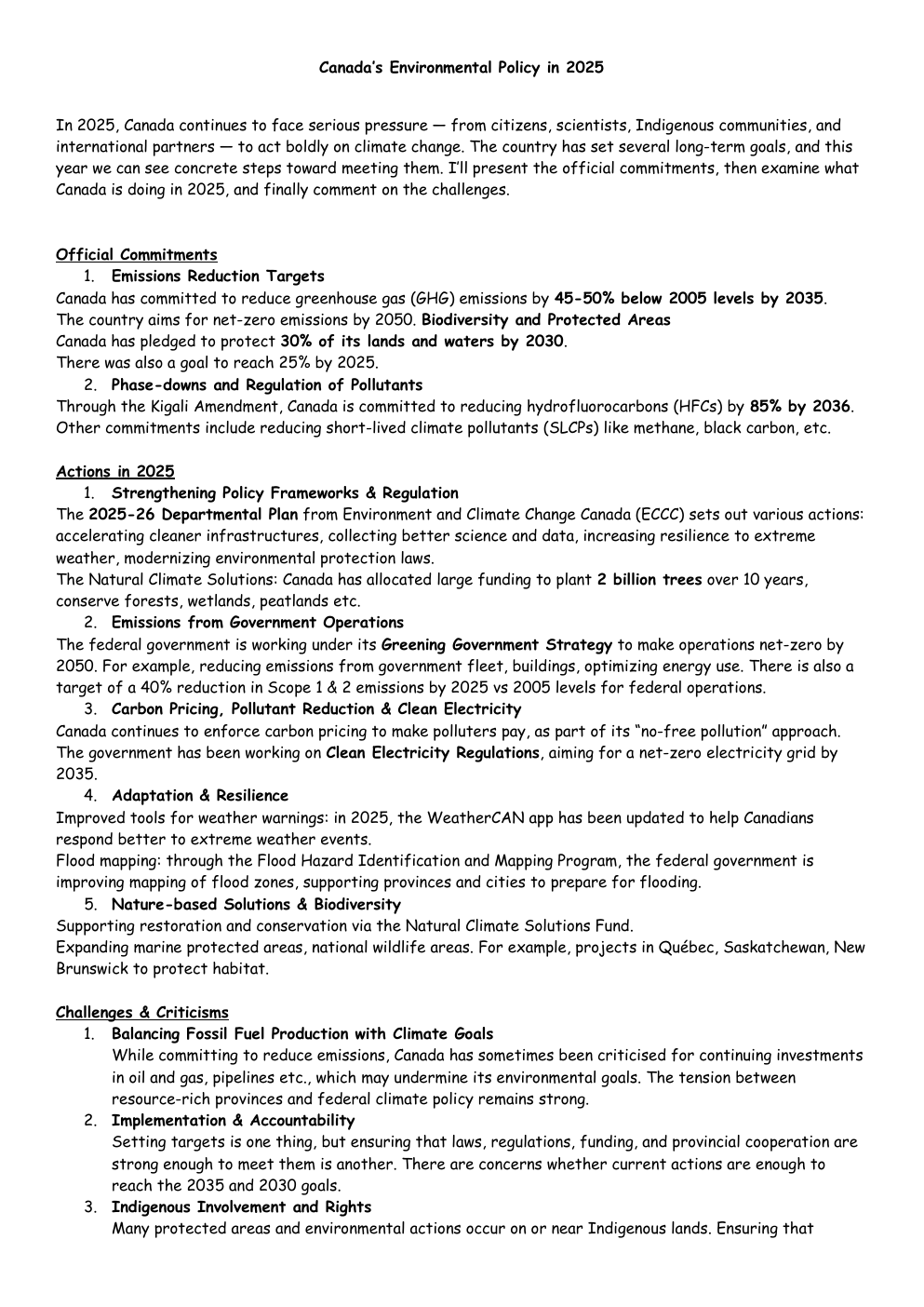 Prévisualisation Prévisualisation du document Political environnemental Canada