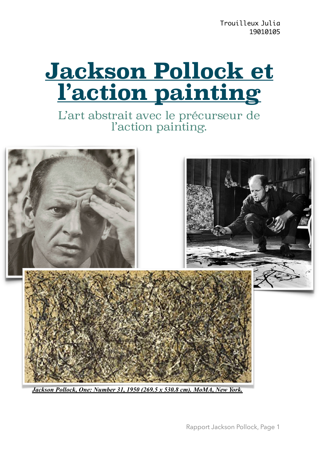 Prévisualisation du document Pollock et l'action painting