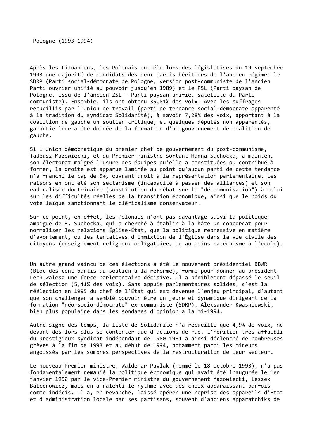 Prévisualisation du document Pologne (1993-1994)