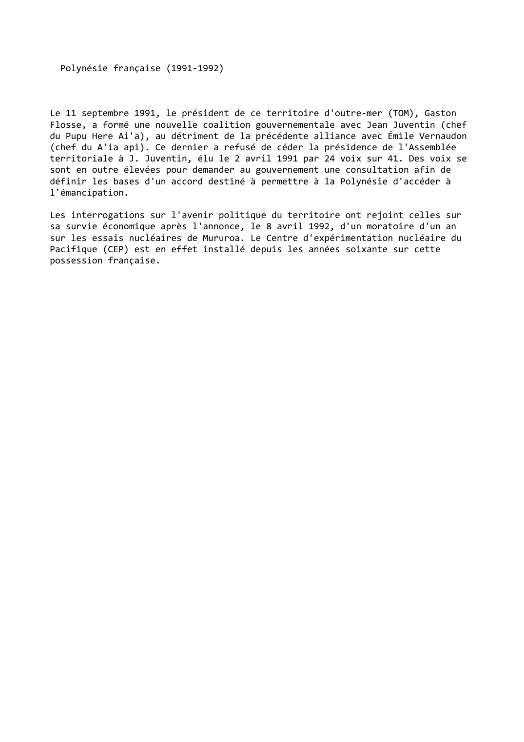 Prévisualisation du document Polynésie française (1991-1992)