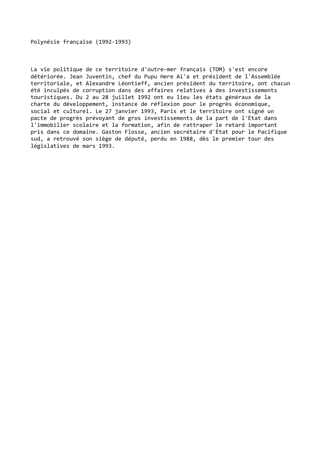 Prévisualisation du document Polynésie française (1992-1993)