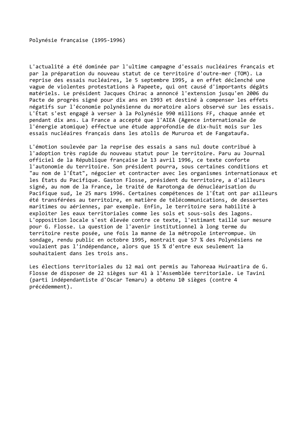 Prévisualisation du document Polynésie française (1995-1996)