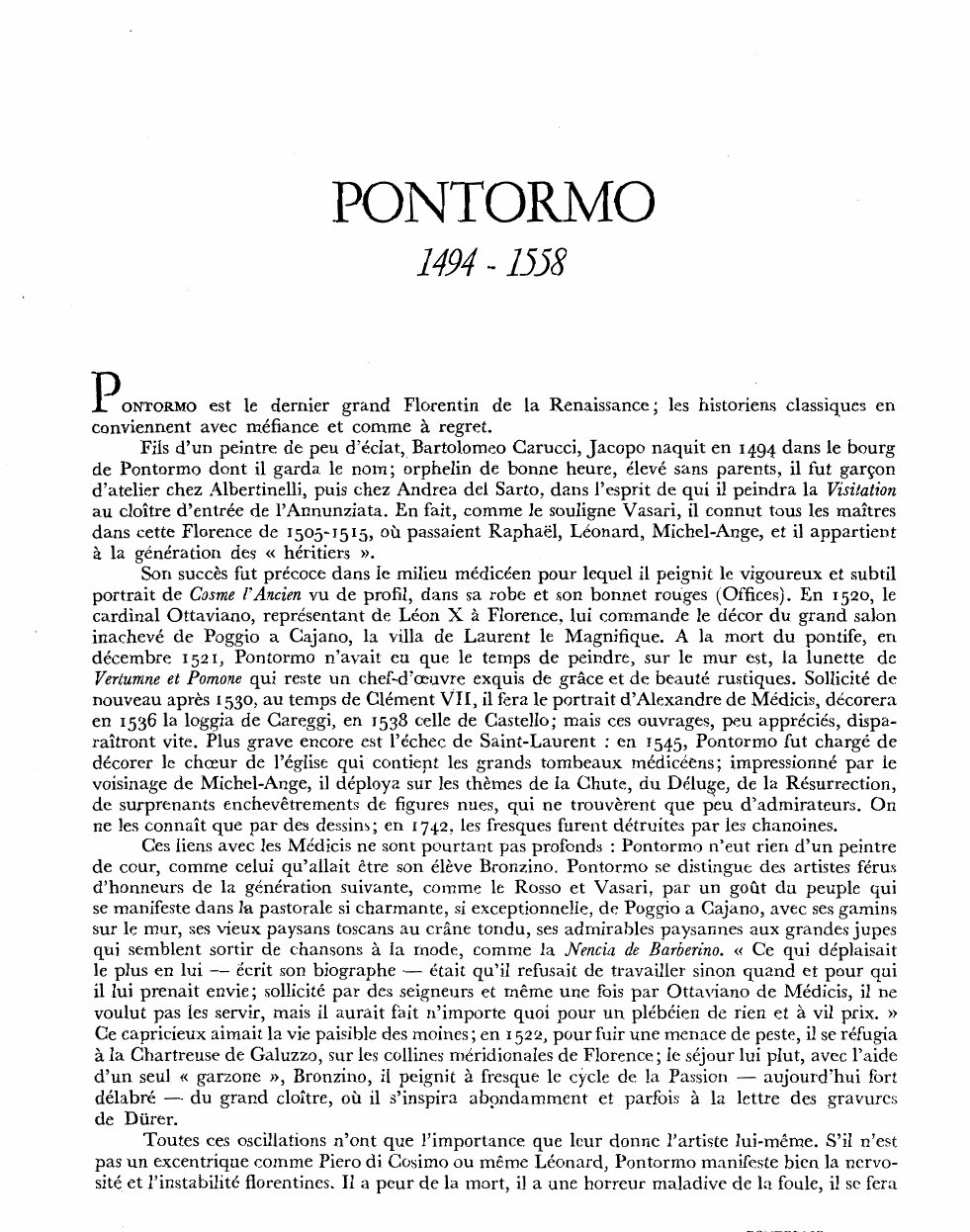 Prévisualisation du document PONTORMO