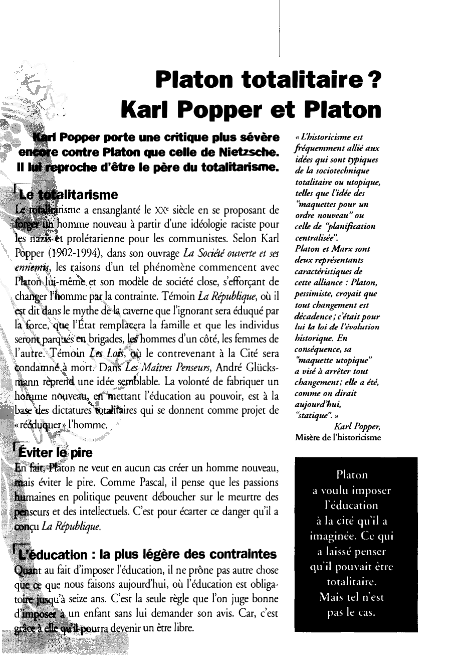 Prévisualisation du document Popper critique de Platon