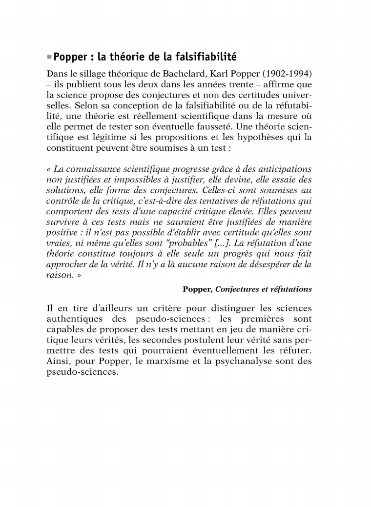 Prévisualisation du document ■

Popper : la théorie de la falsifiabilité

Dans le sillage théorique de Bachelard, Karl Popper (1902-1994)
- ils publient...