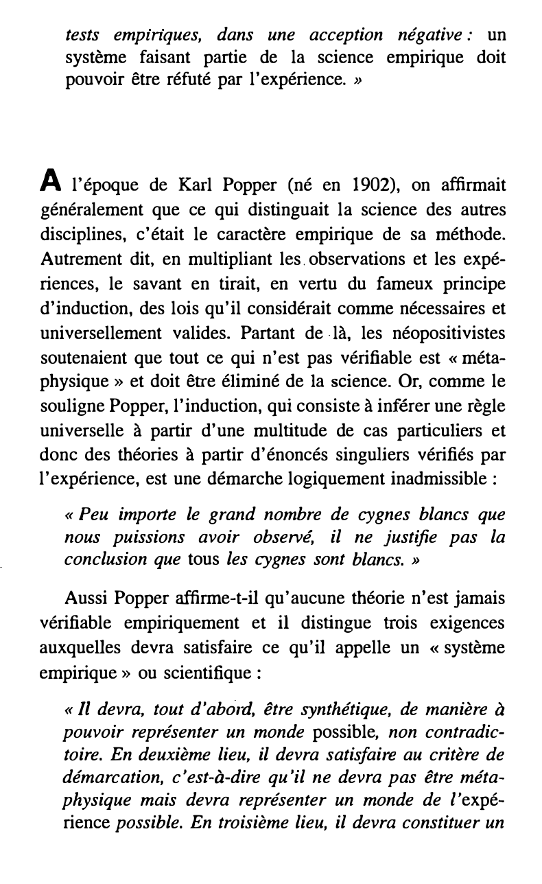 Prévisualisation du document POPPER: «Un système faisant partie de la science empirique doit pouvoir être réfuté par l'expérience.». Commentez cette citation.