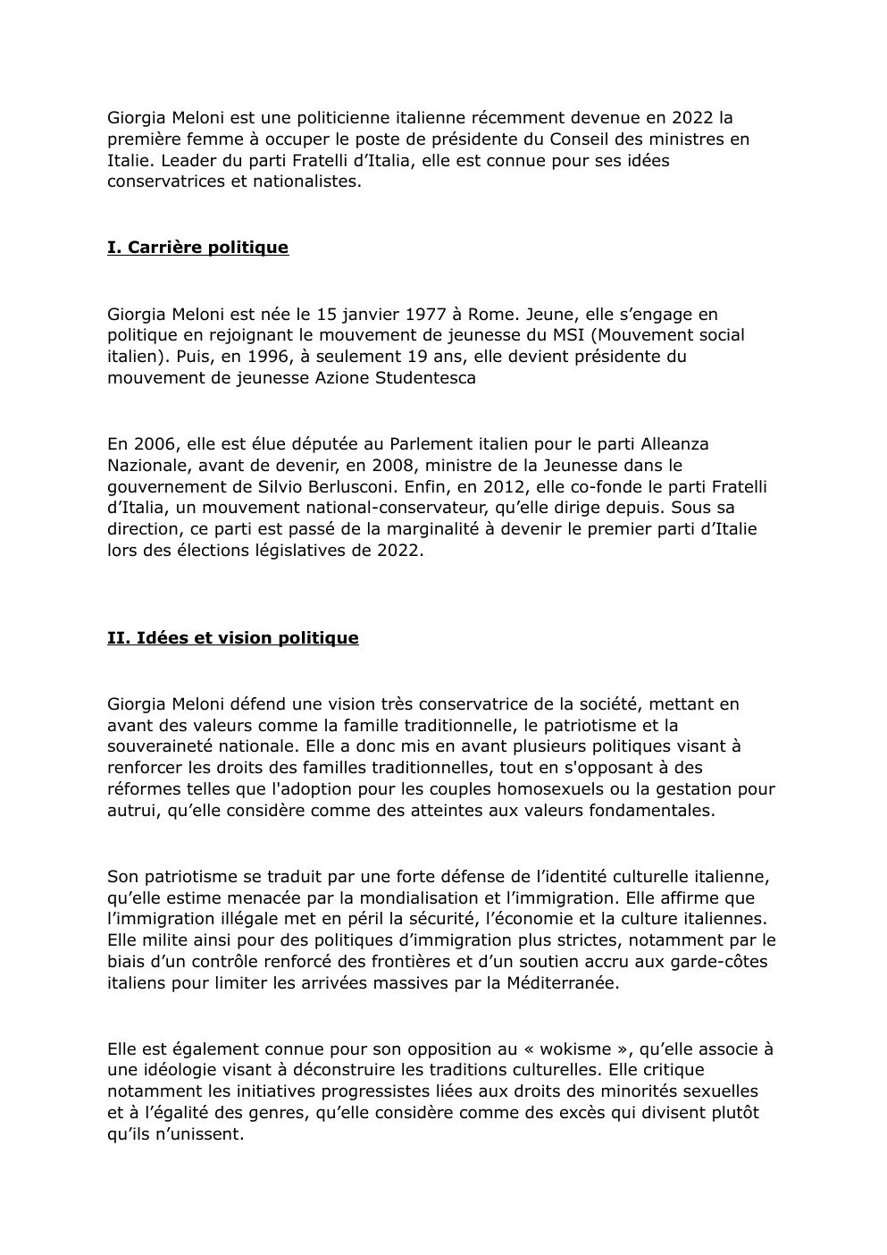 Prévisualisation du document Populisme Giorgia Meloni
