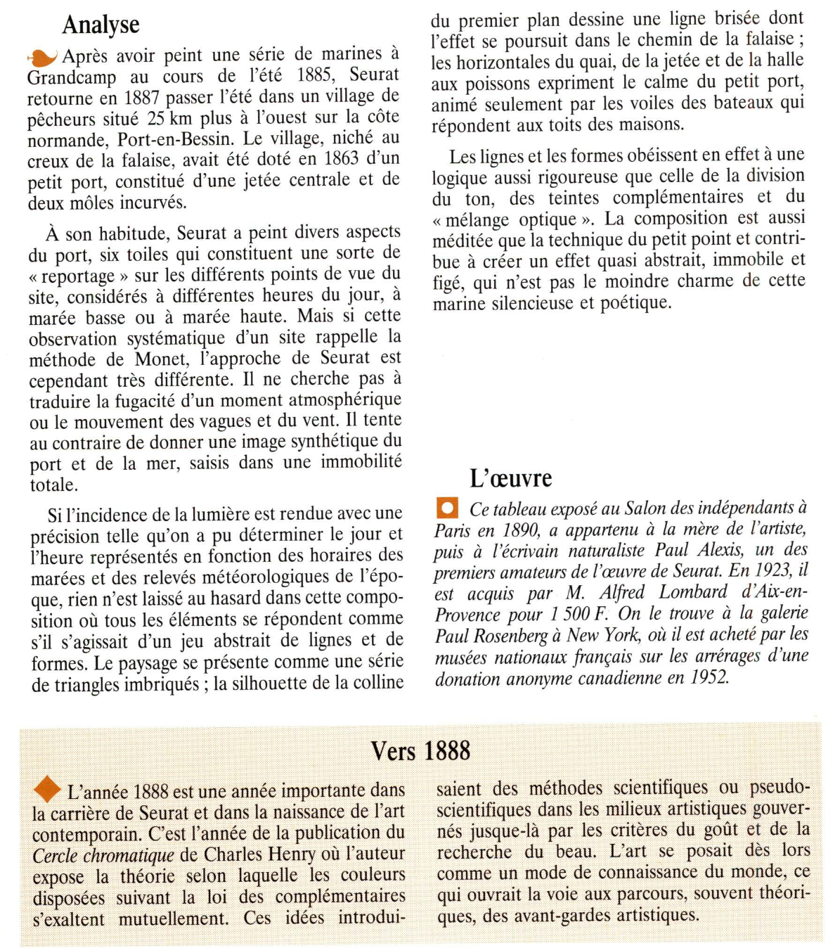 Prévisualisation du document PORT-EN-BESSIN, AVANT-PORT, MARÉE HAUTE de SEURAT